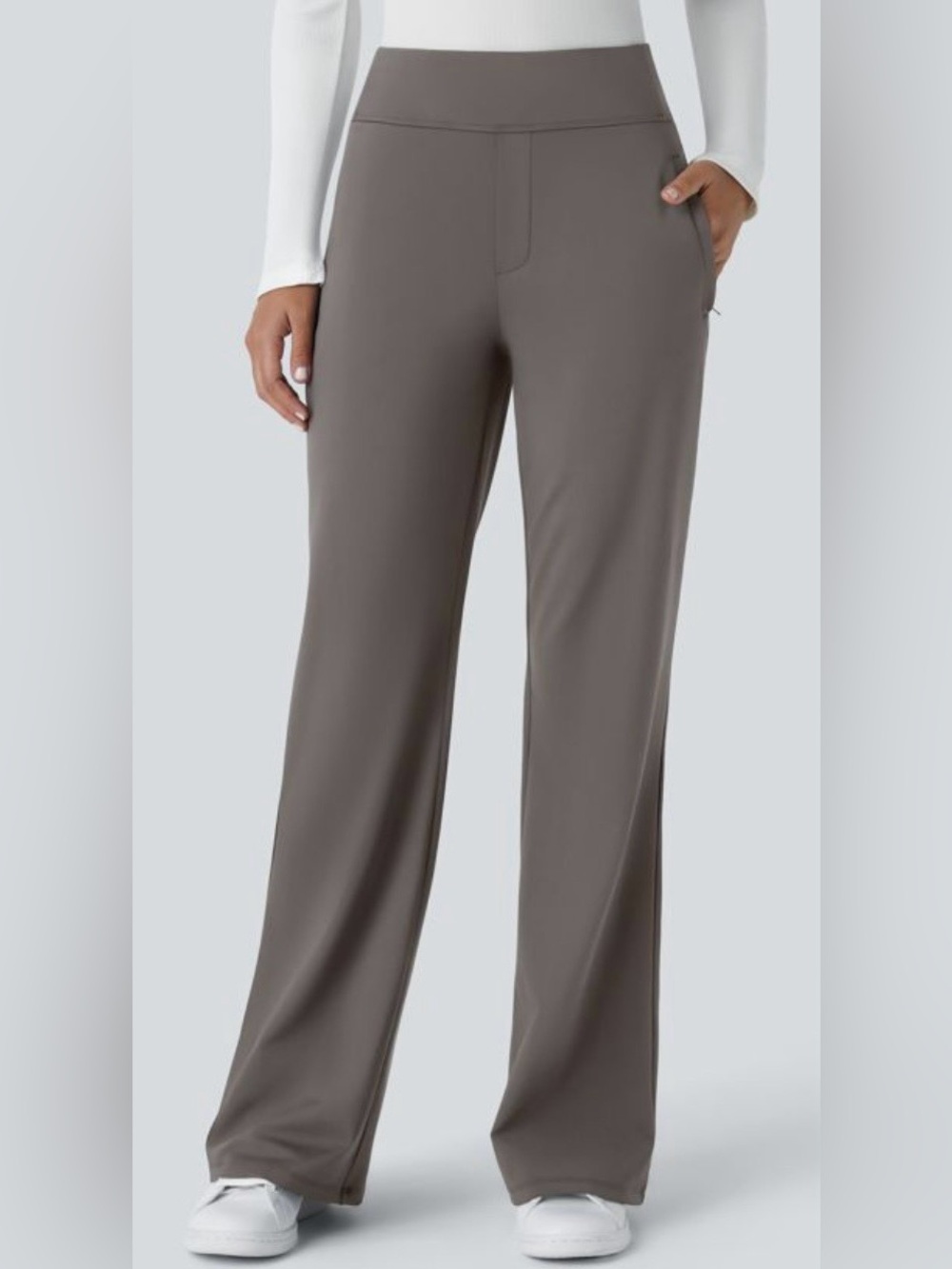 Women's Wide-Leg Pull-On Pants in Dark Grey